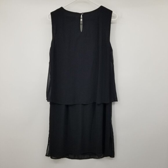 NWT S.L Fashions Black Bead Front Women's Popover Dress Size 12 - Picture 2 of 14